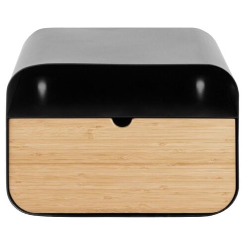 Temari Nachtkastje Zwart/Hout ronde hoeken 35cm