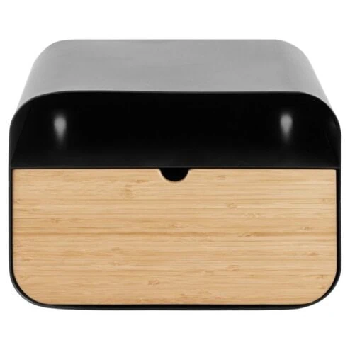 Temari Nachtkastje Zwart/Hout ronde hoeken 35cm