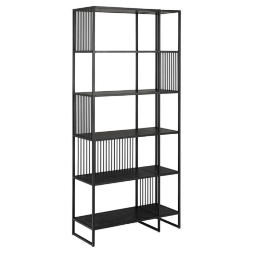 Tissaro Boekenkast Hoog Zwart 85cm