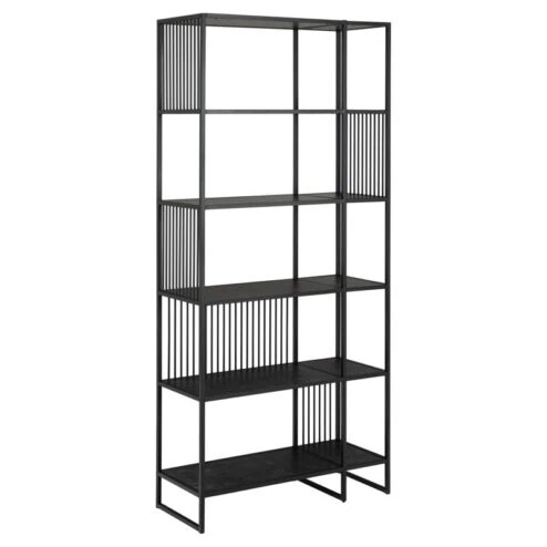 Tissaro Boekenkast Hoog Zwart 85cm