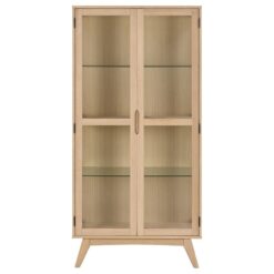 Tuvra Vitrinekast Hoog Naturel Eiken 94cm
