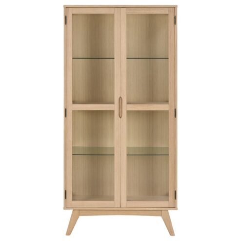 Tuvra Vitrinekast Hoog Naturel Eiken 94cm