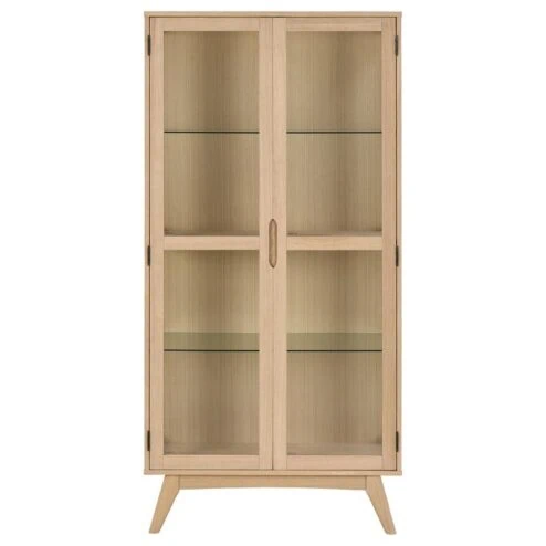 Tuvra Vitrinekast Hoog Naturel Eiken 94cm