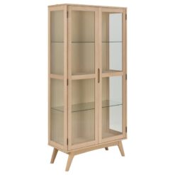 Tuvra Vitrinekast Hoog Naturel Eiken 94cm