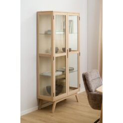 Tuvra Vitrinekast Hoog Naturel Eiken 94cm