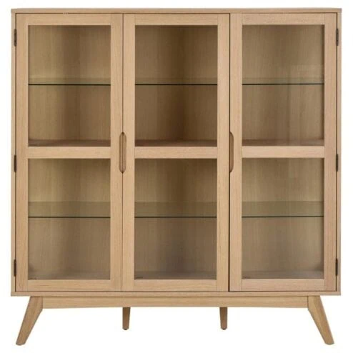 Tuvra Vitrinekast Laag Naturel Eiken 140cm