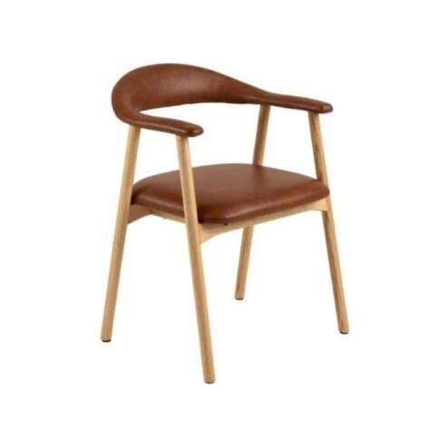 Vandis Eetkamerstoel Bruin PU Leer
