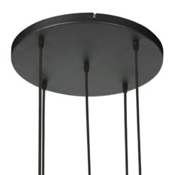 Zavi 5-lichts Getrapte Hanglamp Crème Stof