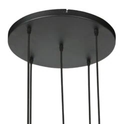 Zavi 5-lichts Getrapte Hanglamp Zwart Stof