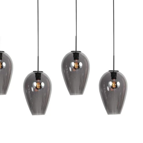 Zavi 5-lichts Hanglamp XL Smoke Langwerpig