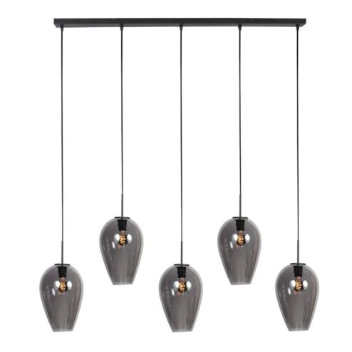 Zavi 5-lichts Hanglamp XL Smoke Langwerpig