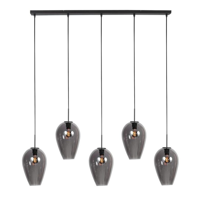 Zavi 5-lichts Hanglamp XL Smoke Langwerpig