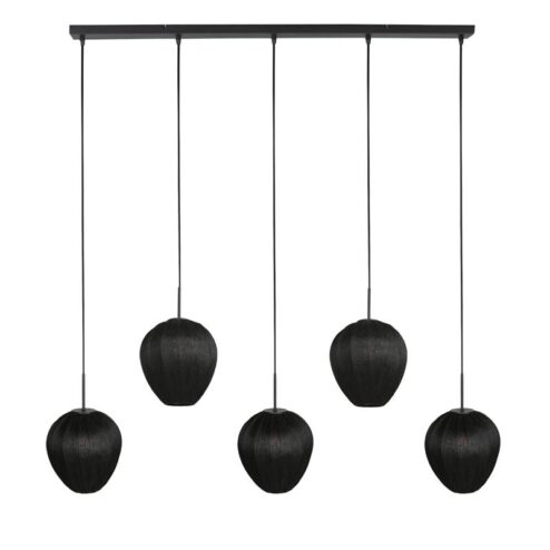 Zavi 5-lichts Hanglamp Zwart Stof