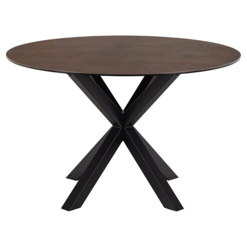 Zuvio Eettafel Rond Bruin Keramiek 120cm
