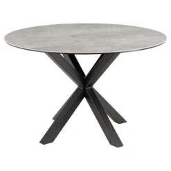 Zuvio Eettafel Rond Grijs Keramiek 120cm