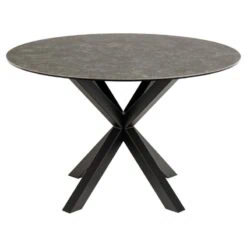 Zuvio Eettafel Rond Zwart Keramiek 120cm
