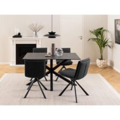 Zuvio Eettafel Zwart Keramiek 135cm