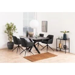 Zuvio Eettafel Zwart Keramiek 160cm