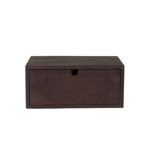 Zwevend Nachtkastje Hover Espresso Mangohout 45cm