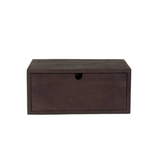 Zwevend Nachtkastje Hover Espresso Mangohout 45cm