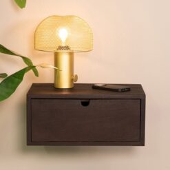 Zwevend Nachtkastje Hover Espresso Mangohout 45cm