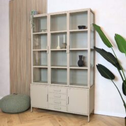 Figue vitrinekast hoog taupe 136cm