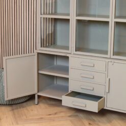 Figue vitrinekast hoog taupe 136cm