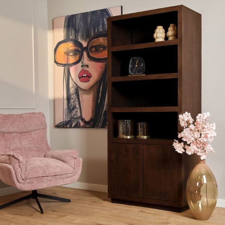 Boekenkast Dortmund Walnoot 90cm