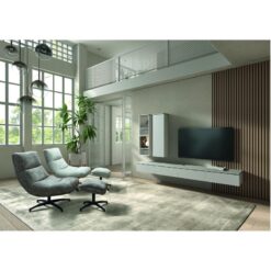 Bravien Zwevend Tv meubel hoog 3 deurs Ivoor 180cm