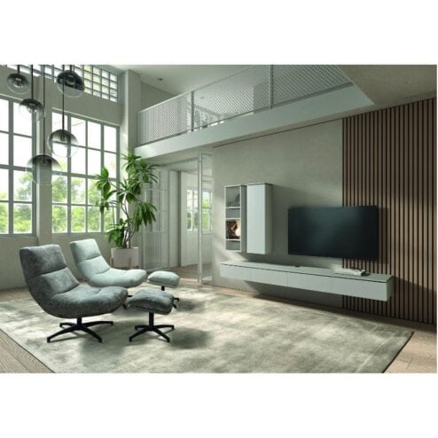 Bravien Zwevend Tv meubel hoog 4 deurs Ivoor 240cm