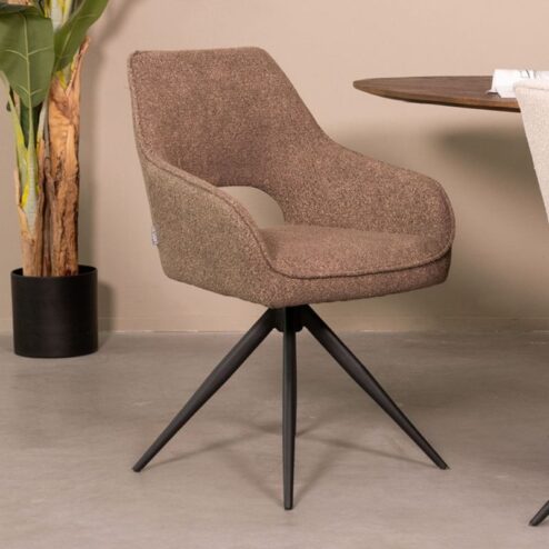 Eetkamerstoel Finley Bruin Boucle