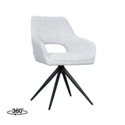 Eetkamerstoel Finley Wit Boucle