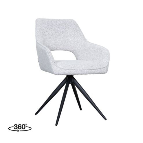 Eetkamerstoel Finley Wit Boucle