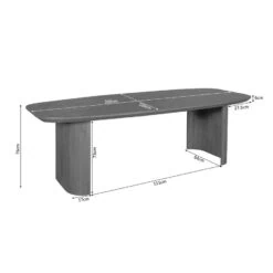 Eettafel Martin Deens ovaal Bruin 200cm