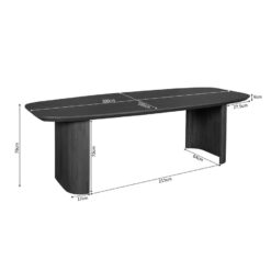 Eettafel Martin Deens ovaal Bruin 300cm