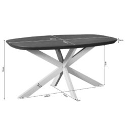 Eettafel Martin Deens ovaal Bruin Zand poot 160cm