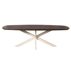 Eettafel Martin Deens ovaal Bruin Zand poot 200cm