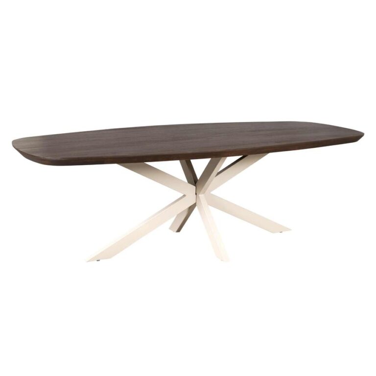 Eettafel Martin Deens ovaal Bruin Zand poot 200cm