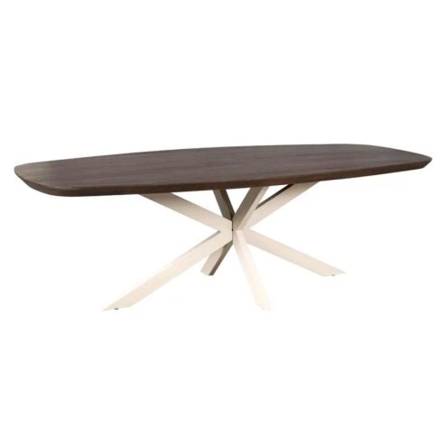 Eettafel Martin Deens ovaal Bruin Zand poot 240cm