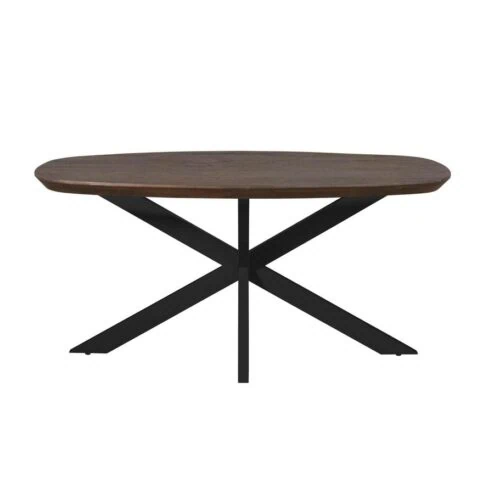 Eettafel Martin Deens ovaal Bruin Zwarte poot 160cm