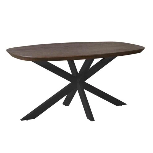 Eettafel Martin Deens ovaal Bruin Zwarte poot 160cm