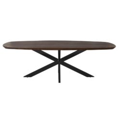 Eettafel Martin Deens ovaal Bruin Zwarte poot 200cm
