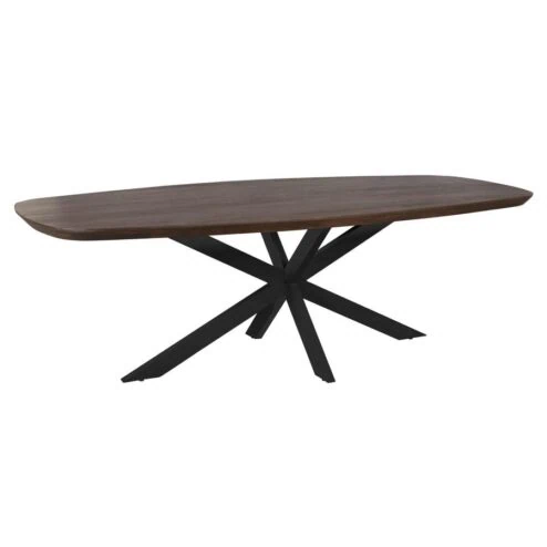 Eettafel Martin Deens ovaal Bruin Zwarte poot 240cm