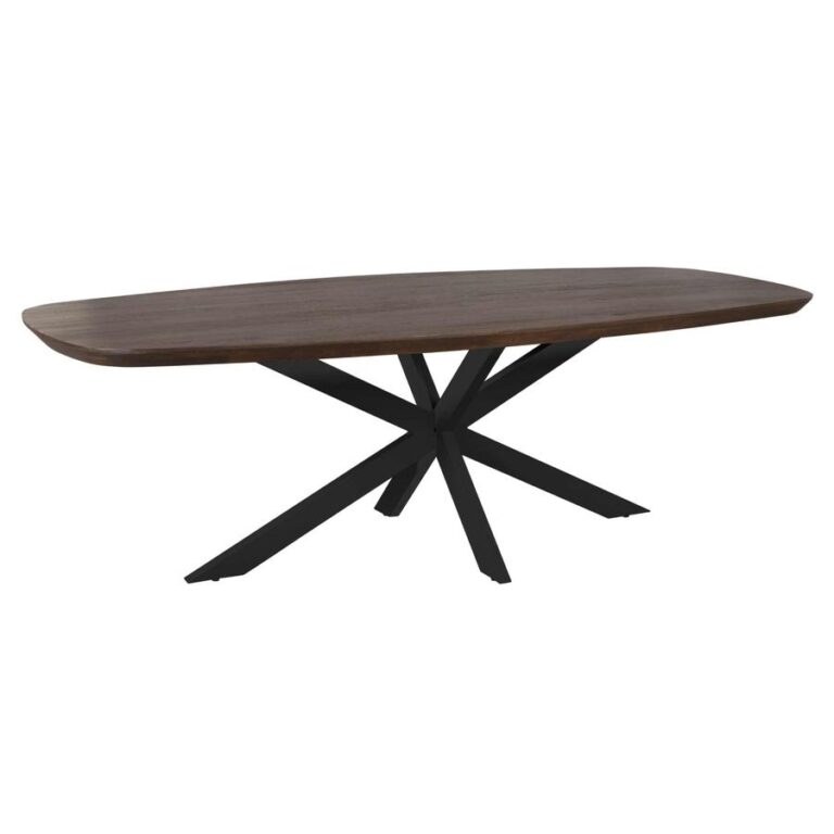 Eettafel Martin Deens ovaal Bruin Zwarte poot 240cm