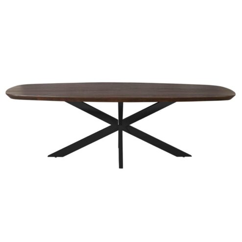 Eettafel Martin Deens ovaal Bruin Zwarte poot 280cm