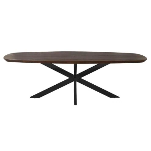 Eettafel Martin Deens ovaal Bruin Zwarte poot 280cm