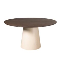 Eettafel Martin rond Bruin Zand Dichte poot 150cm