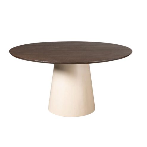 Eettafel Martin rond Bruin Zand Dichte poot 150cm