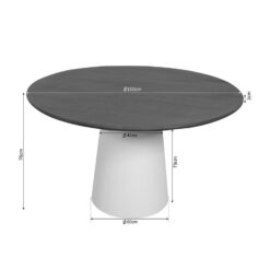 Eettafel Martin rond Bruin Zand Dichte poot 150cm