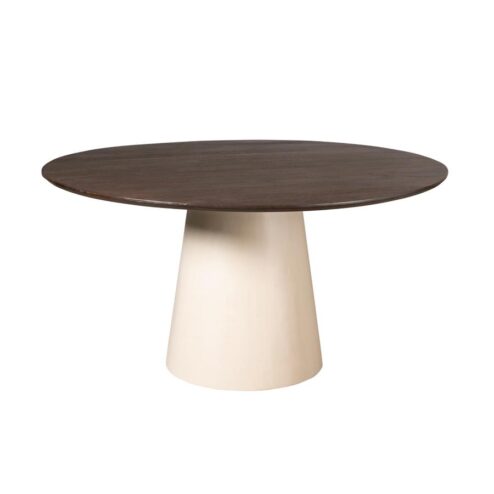 Eettafel Martin rond Bruin Zand Dichte poot 150cm